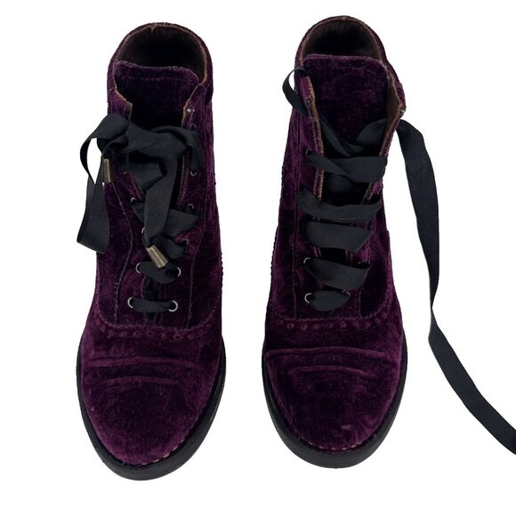 Women's Neosens Purple Velvet, Gothic, Fairy Core ,witch, Ankle Booties size 9 - Picture 5 of 16